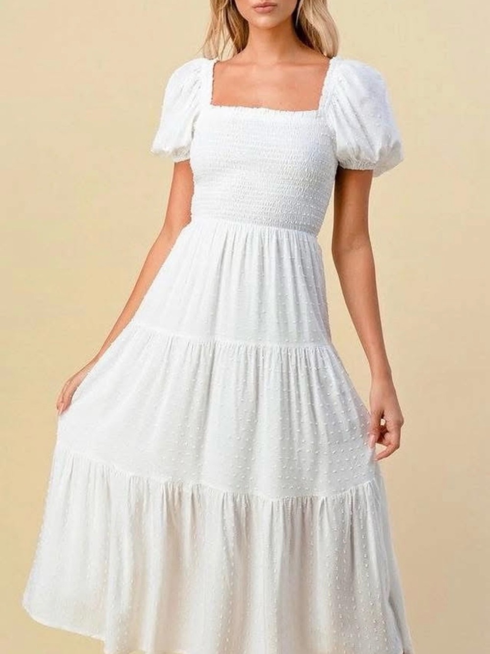 New white smock dress